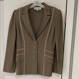 St. John Brown Structured Blazer with Notched Lapels
